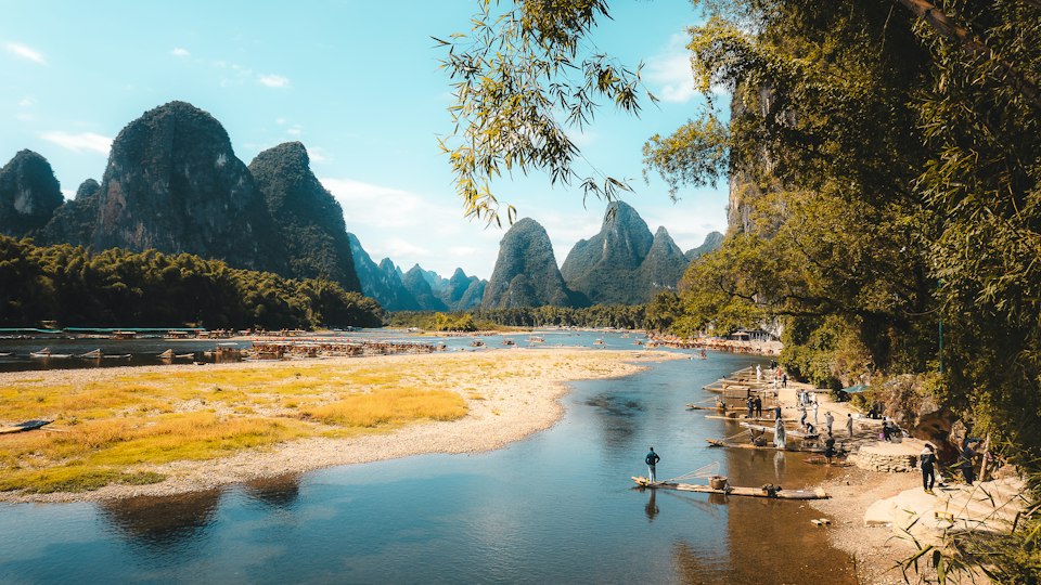 江水竹影
