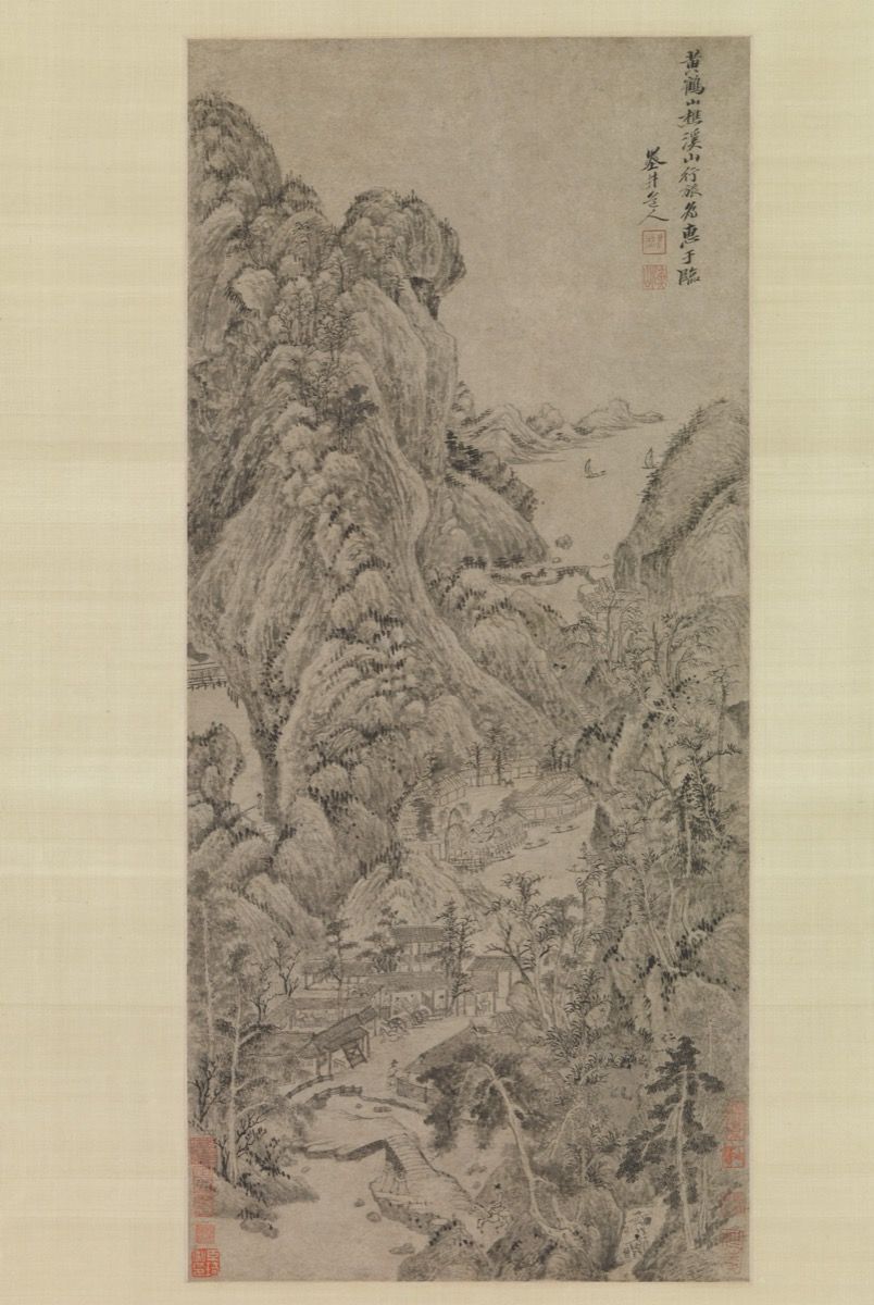 清吴历《山水会心图》，可见平远、深远之章法（大都会博物馆藏）